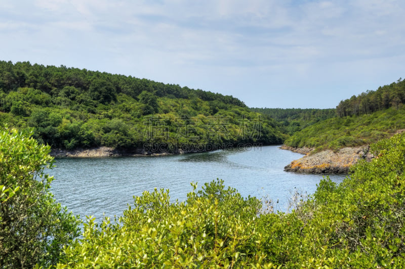 锡诺普省,峡湾,黑海,海湾,土耳其,一个物体,云,草,池塘,春天