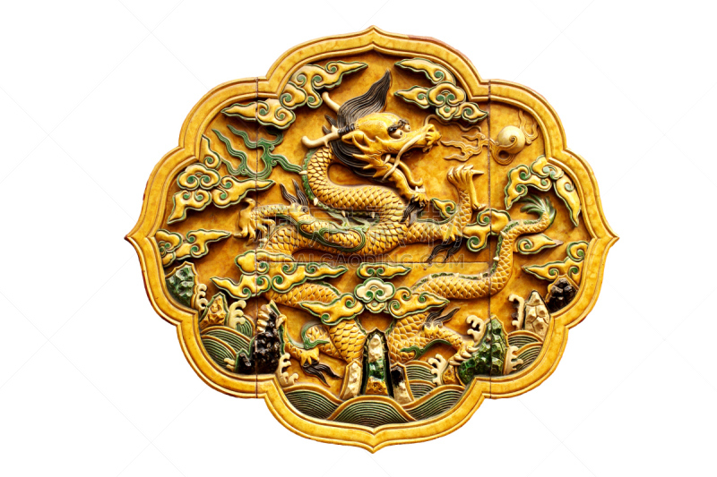 中国龙,雕像,图腾柱,式样,水平画幅,形状,建筑,手艺,符号,户外
