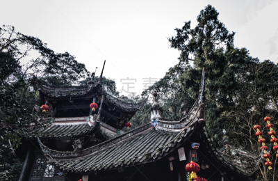传统,山,大门,灯笼,世界遗产,中国,东亚,建筑,都江堰 ,建筑结构
