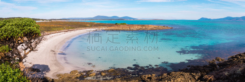 玛丽亚岛,塔斯马尼亚,海滩,自然美,澳大利亚,袋獾,水,天空,沙子,曙暮光