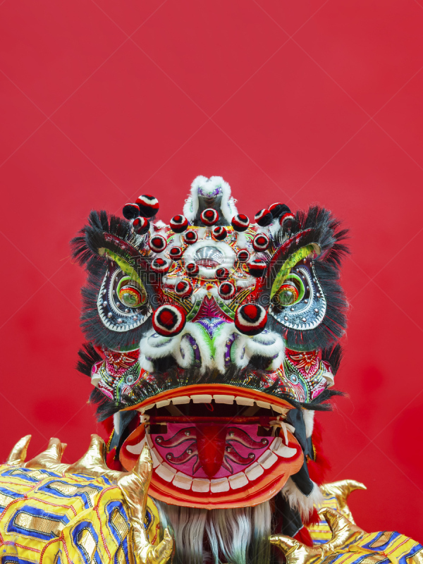 古服装,春节,垂直画幅,灵性,新的,月亮,传统,符号,龙,高处