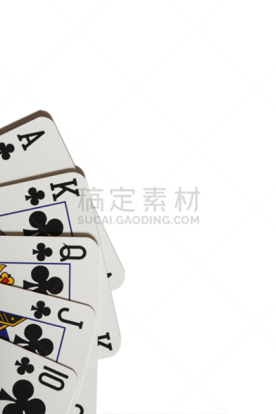 同花大顺,梅花10,梅花k,梅花a,手持纸牌,女王卡,王卡,扑克牌a,人头牌,白色