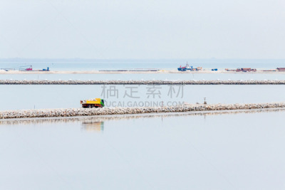 沙子,填海造地,岩石,海滩,天空,新的,水平画幅,农业机器,矿坑,陆用车