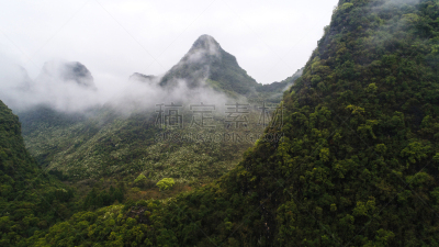 山,云景,航拍视角,阳朔县,桂林山水,兴平,阳朔,桂林,喀斯特,卷起