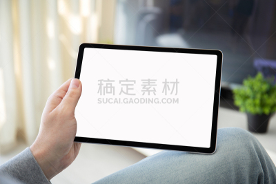手,男人,拿着,平板电脑,显示器,分离着色,住宅房间,成年的,手指