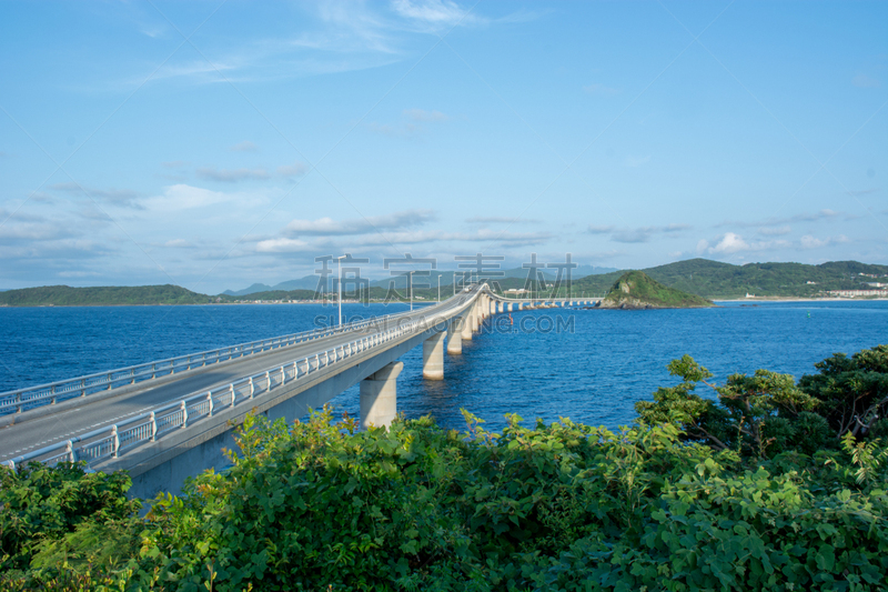 山口县,日本,海洋,桥,在上面,角岛,关门大桥,下关,天空,水平画幅