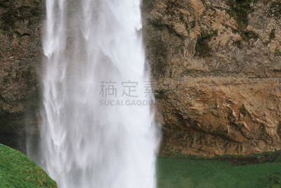 特写,塞里雅兰瀑布,水,沟壑,水平画幅,瀑布,无人,职权,巨大的,夏天