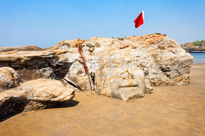 果阿,海滩,印度,卡兰古特,anjuna,湿婆,天空,美,水平画幅,沙子