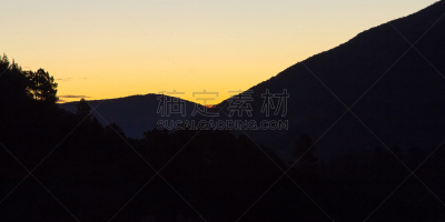 塞文山区,黎明,天空,美,水平画幅,云,山,无人,早晨,夏天