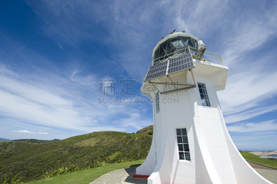灯塔楼,cape reinga,northland region,自然,天空,水平画幅,无人,蓝色,新西兰北岛,建筑外部