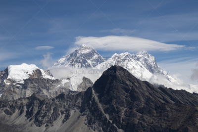 风景,山顶,山,徒步旅行,尼泊尔,戈焦湖,大本营,珠穆朗玛峰,高桥山,洛子峰