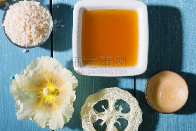 彩妆,化妆用品,乳木果,粘土,蓝色,奶油,留白,水平画幅,无人,spa美容