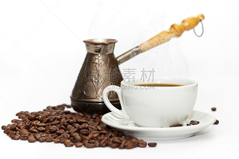 咖啡,烤咖啡豆,褐色,水平画幅,无人,早晨,饮料,清新,铜,精神振作