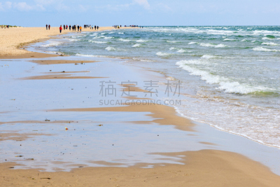 海滩,人,海洋,波形,斯卡恩,skagerrak,卡特加特海,日德兰半岛,水,天空