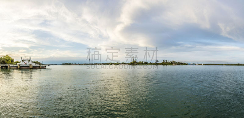 卡马尔格,河流,横越,自然,阿尔勒,水平画幅,无人,全景,客轮,户外