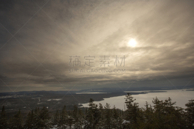 缅因州,冻结的,在上面,寒冷,热,淡水,新英格兰,云,犹他,美国西部