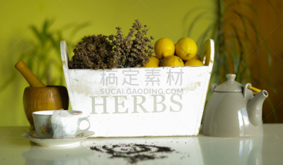 茶壶,大桶,茶杯,草本,柠檬,书桌,白色,印多尔,柠檬汁,茶包