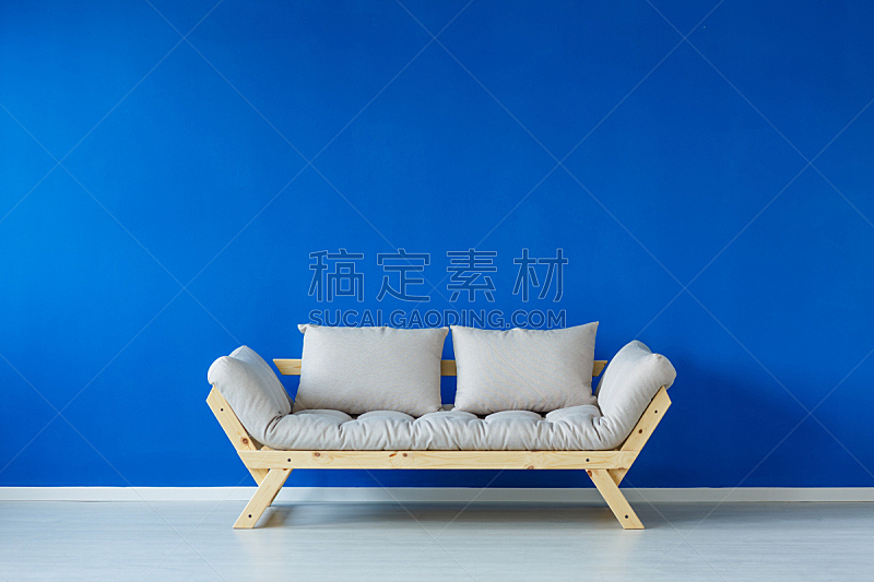 沙发,起居室,留白,水平画幅,木制,蓝色,房屋,家具,舒服,公寓