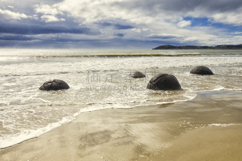 巨石,moeraki,海滩,新西兰,球体,环境,天气,oamaru,著名景点,海岸线