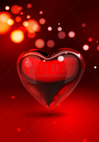 background with glass 3d heart