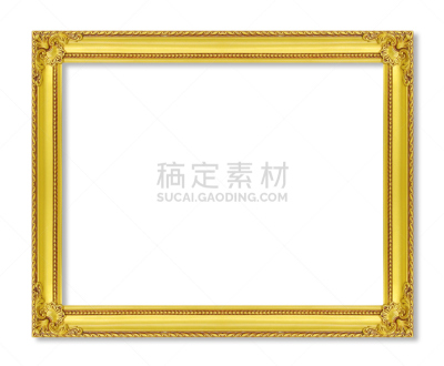 黄金,古董,边框,白色背景,留白,面无表情,纹理效果,古老的,古典式