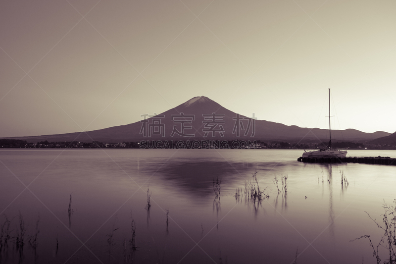 富士山,山,河口湖,富士河口湖,水,天空,美,水平画幅,雪,无人