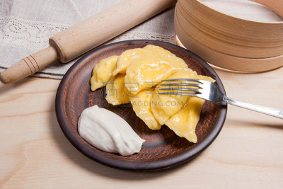 煮食,饺子,白软干酪,水平画幅,纺织品,传统,奶油,膳食,奶酪,乡村风格