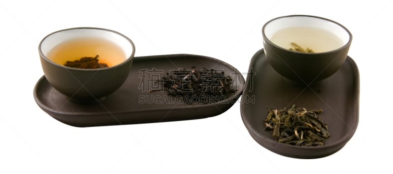 茶,褐色,水平画幅,小的,无人,茶杯,全景,茶碟,组物体,背景分离