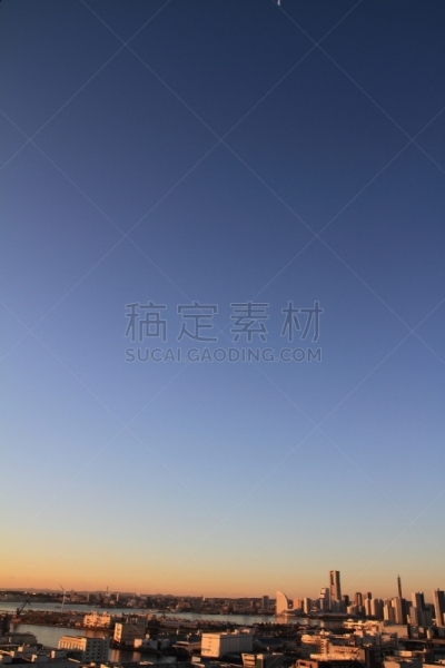 横滨高速铁路,横滨,黄昏,横滨地标大厦,摩天轮,垂直画幅,城镇景观,无人,户外,建筑业
