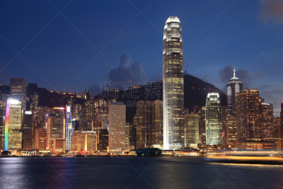 夜晚,国际著名景点,德辅道西,青马大桥,新界,维多利亚港湾,维多利亚港,九龙半岛,水平画幅,无人