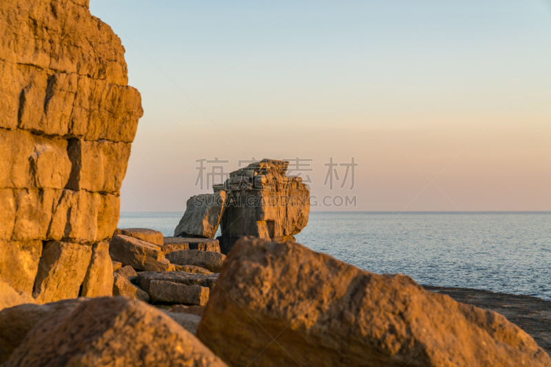 侏罗纪海岸,英国,波特兰岛,多尔斯特,圣坛岩,波兰比尔灯塔,多塞特郡,西南英格兰,水,天空