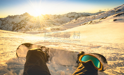冬季运动,滑雪场,山,滑雪板,人,腿,阶调图片,日落,骑,逆光