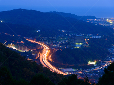 日本,都市风景,神奈川县,小田原,黄昏,水平画幅,秋天,夜晚,无人,户外