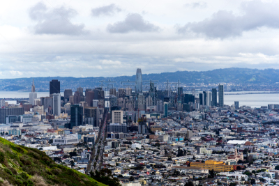 都市风景,市区,旧金山双峰,旧金山,加利福尼亚,国际著名景点,商务,城市生活,曙暮光,云