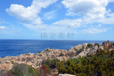 卡普雷拉岛,伊索拉,玛达莱娜岛,天空,群岛,水平画幅,云,户外,刺柏属丛木,自然公园