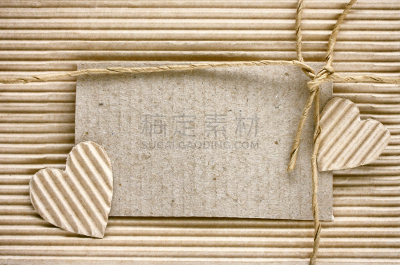 瓦楞纸板,纸,动物心脏,情人节,过时的,贺卡,空的,绳子,信函,简单