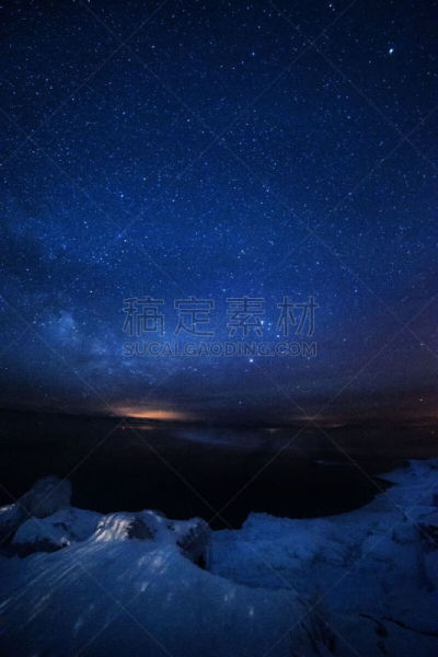 苏必利尔湖,星星,夜晚,冬天,在上面,双港城,北半球,星形,天空,银河系