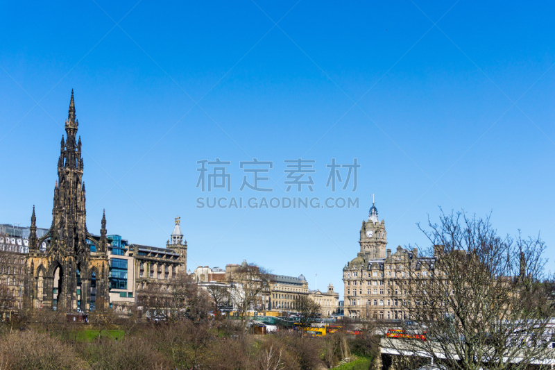 水平画幅,银行,古老的,旅行者,苏格兰,商店,户外,都市风景,里