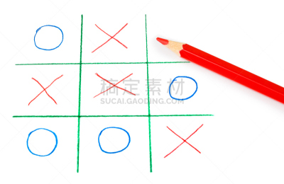 井字游戏,成一排,数字0,水平画幅,无人,背景分离,铅笔,红色,白色,彩色图片