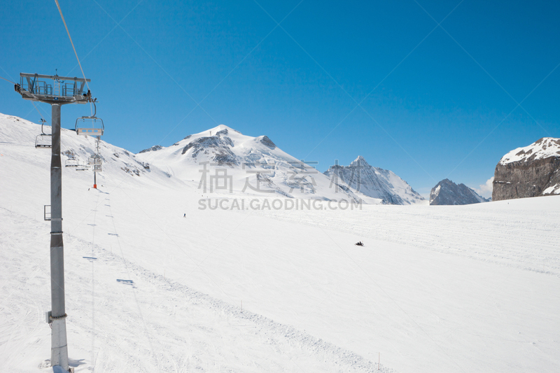 蒂涅,山,全景,居住区,滑雪雪橇,思诺山,度假胜地,水平画幅,雪,无人