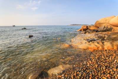 平顺省,海滩,越南,科罗拉多州,宁顺,水,天空,早晨,夏天,石材