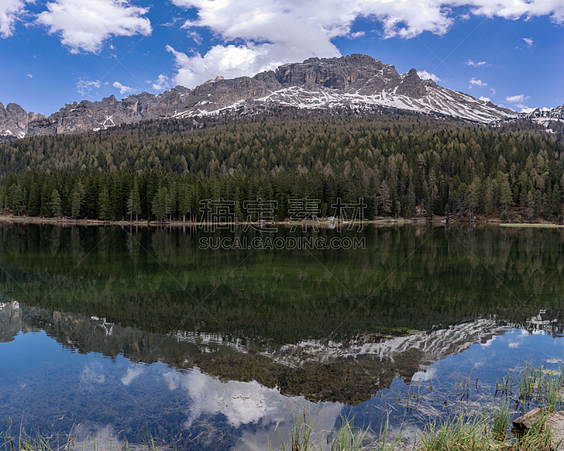 自然,水平画幅,多洛米蒂山脉,阿尔卑斯山脉,无人,著名景点,米苏里纳湖,户外,湖,瓦雷多三尖峰