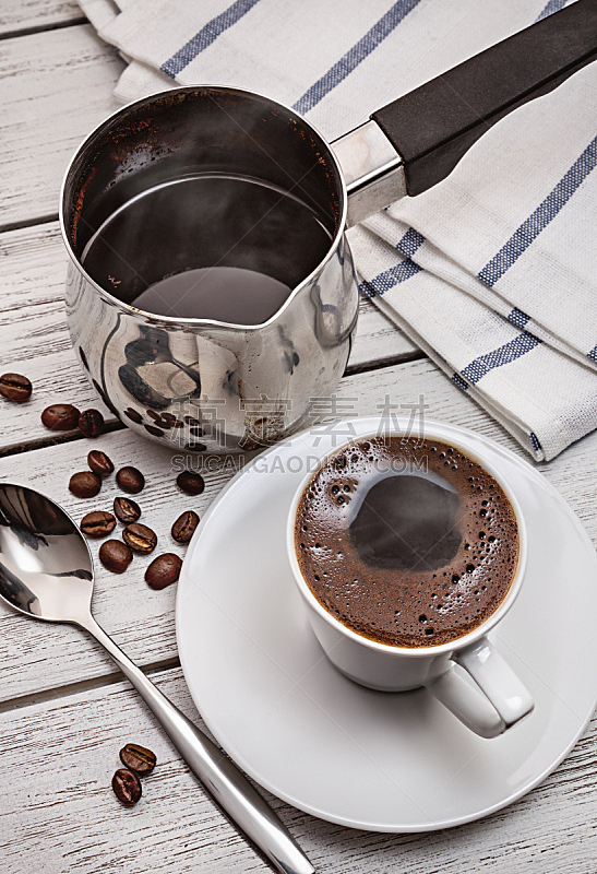 咖啡,杯,土耳其式咖啡壶,垂直画幅,褐色,早餐,桌子,无人,浓咖啡,饮料