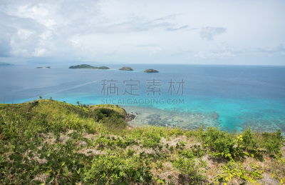 礁石,风景,星盘,水,天空,高视角,枝繁叶茂,澳大拉西亚,棕榈树,山脊