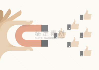 磁铁,社会化网络,翘起大拇指,忠告,想法,概念,互联网,计算机图标,抽象,钦佩