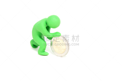 儿童游戏陶土,小的,木偶,概念和主题,水平画幅,金融,白色背景,人,塑胶,概念