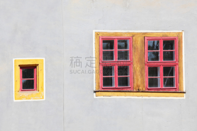 魏玛,外立面,两个物体,窗户,正面视角,褐色,古董,水平画幅,墙,无人