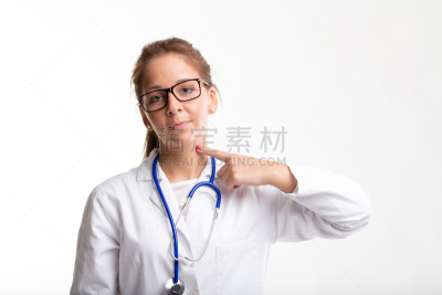 颈,护士,喉部检查,喉咙,实验服,身体受伤,水平画幅,眼镜,青年人