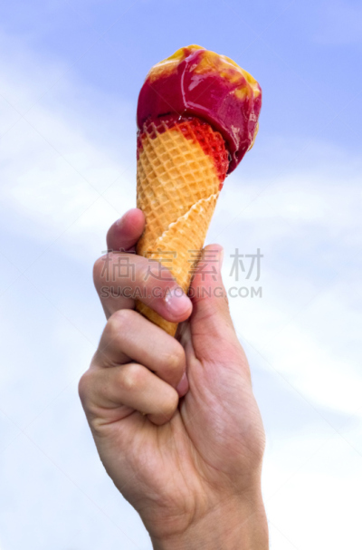 冰淇淋,垂直画幅,饮食,符号,手,芒果 ,2015年,覆盆子,冷冻食物