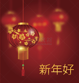 春节,灯笼,2017年,红色,前景聚焦,中国元宵节,中国灯笼,象形文字,小公鸡,贺卡